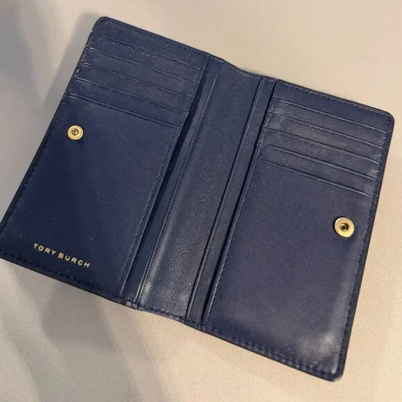 Tory Burch Dark Blue Quilted Wallet - Picture 2 of 3